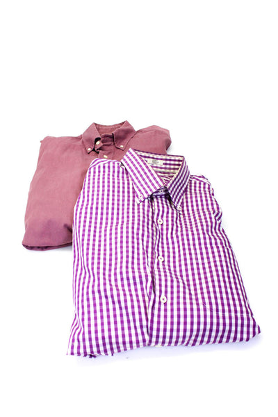 Ralph Lauren Peter Millar Mens Cotton Casual Shirts Red Purple Size M L Lot 2