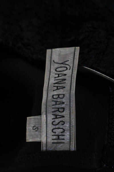 Yoana Baraschi Women's Sleeveless Crew Neck Textured Zip Up Tank Top Black S
