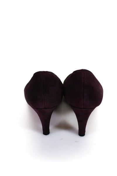Karoline Women's Round Toe Suede Heels Brown Black Burgundy Size 8.5