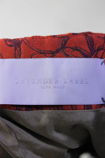 Vera Wang Lavender Label Womens Circle Print Pencil Skirt Red Purple Size 2