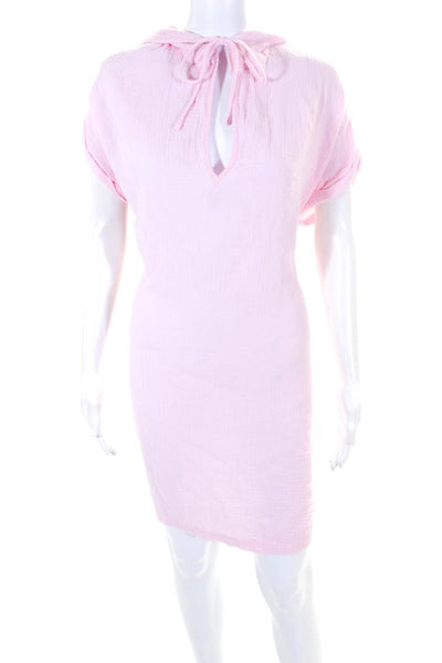 Monrow Women's V-Neck Hoodie Sleeveless Dress Pink Size M