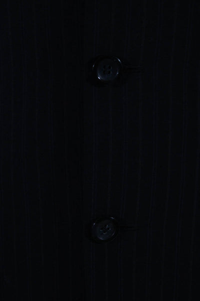 VERSUS by Versace Mens Pinstripe Three Button Blazer Jacket Navy Blue Size 36