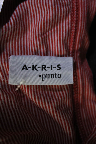 Akris Punto Women's Casual Short Sleeve Striped T-Shirt Red White Size 8