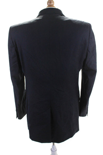 Brooks Brothers Mens Wool Button Darte Collar Long Sleeve Blazer Navy Size EUR42
