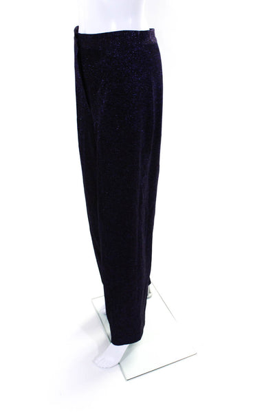 Ekaterina Kukhaareva Womens Wide Leg Trousers Purple Blue Metallic Size Medium