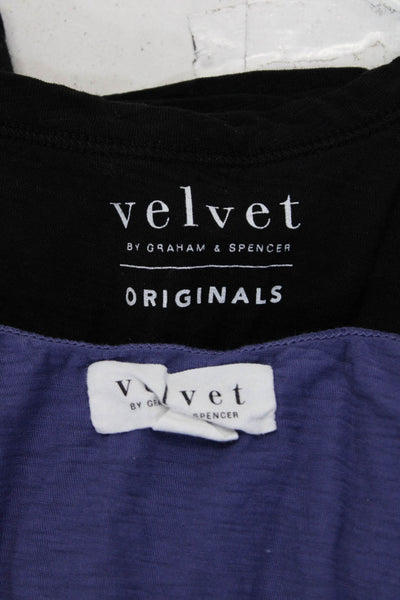 Velvet Women's Cotton Sleeveless Crew Neck Tank Top Purple Size XS Lot 2