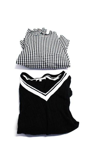 Madewell Zara Woman Womens V Neck Sweater Plaid Shirt Size Small Medium Lot 2