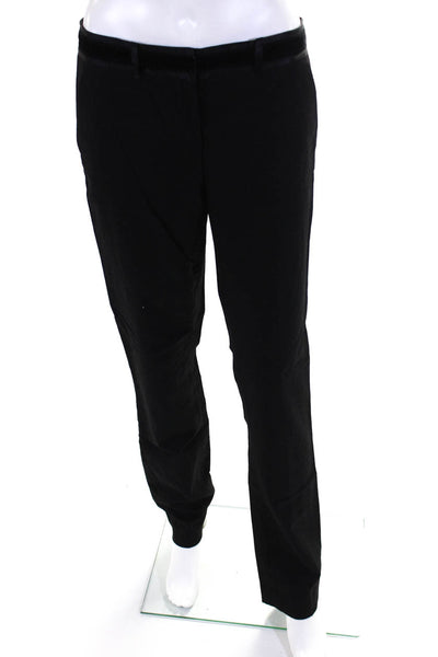 Robert Rodriguez Womens Straight Leg Velvet Satin Trim Dress Pants Black Size 4