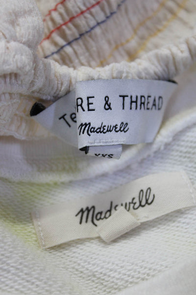 Madewell Girls Long Sleeve Crew Neck Tie Dye Pull Over Sweatshirt  White S Lot 2
