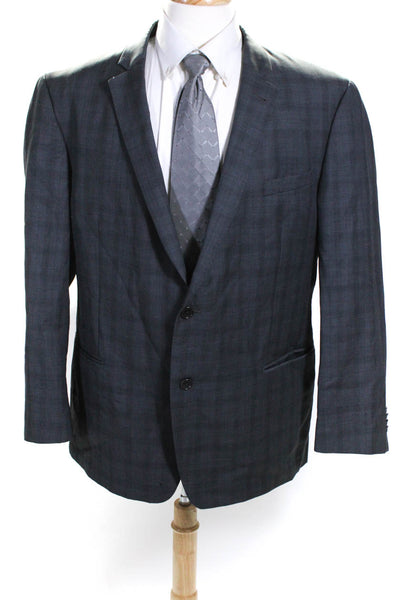 John Varvatos Star USA Mens Two Button Notched Lapel Blazer Jacket Gray Wool 48R