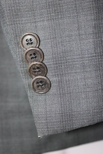 John Varvatos Star USA Mens Two Button Notched Lapel Blazer Jacket Gray Wool 48R