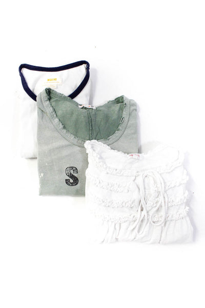 Sundry Maeve Anthropologie Goldie Womens Cotton Tops Green White Size XS Lot 3