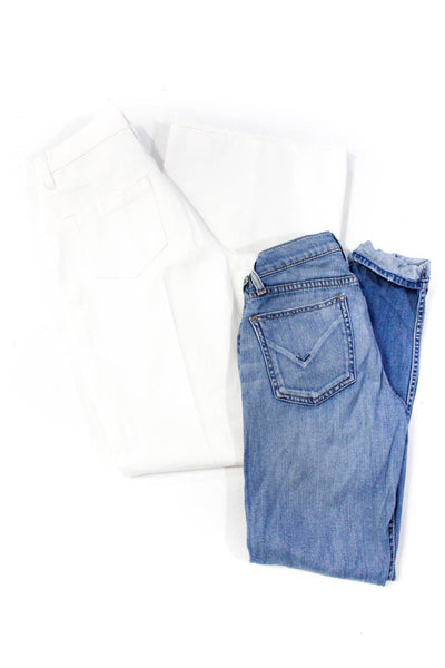Hudson Frame Womens Cotton Skinny Leg Wide Leg Jeans Blue White Size 24 25 Lot 2