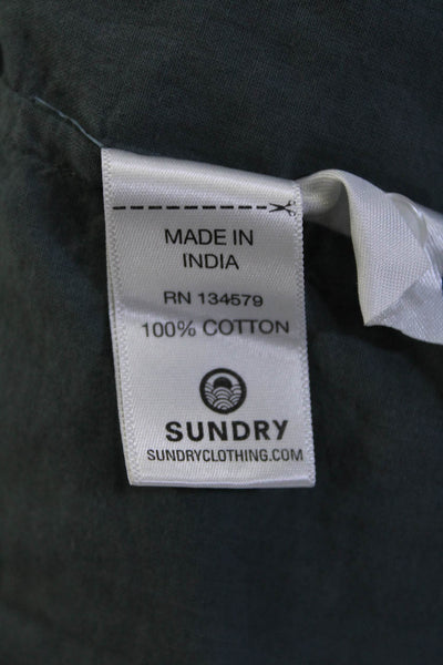 Sundry Women's Collar Long Sleeves Button Down Shirt Green Size 1