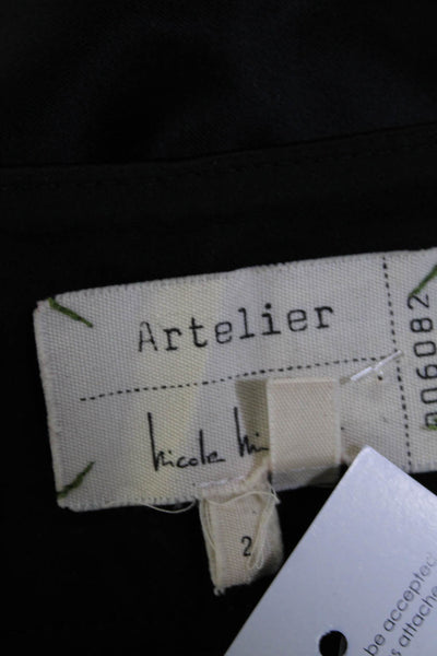 Artelier Nicole Miller Women's Midrise A-Lined Mini Skirt Black Size 2