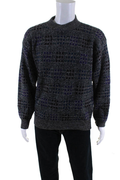 Valentino Uomo Mens Worsted Wool High Neck Pullover Sweater Gray Size M