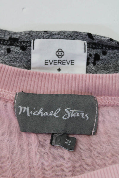 Evereve Michael Stars Womens Spotted Boat Neck Tank Tops Gray Pink Size M Lot 2