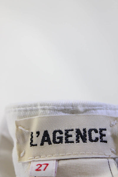 L Agence Womens Zipper Fly High Rise Skinny Margot Jeans White Denim Size 27