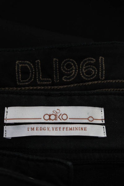 DL1961 Aako Womens Florence Skinny Leg Jeans Black Size 27 Lot 2