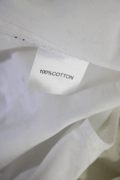 Gerard Darel Womens Cotton Sleeveless Zip Up Peplum Blouse Top White Size 36 4