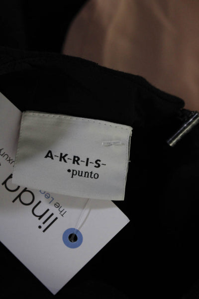Akris Punto Womens Black Crew Neck Zip Back Short Sleeve Shift Dress Size 10