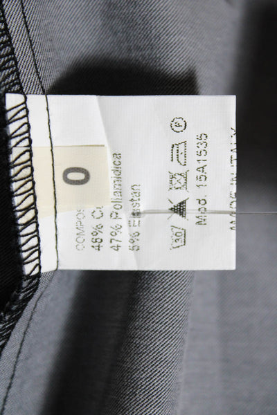 Oblique Womens Short Sleeve High Waist A Line Dress Gray Cotton Size 0