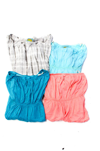 C & C California Womens Tie Dye Short Sleeve Tops Gray Blue Pink Size XS S Lot 4