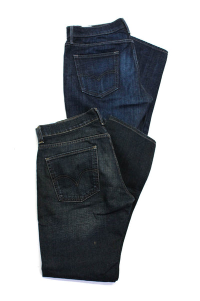 Levis's Women's Mid Rise Dark Wash Straight Leg Denim Jeans Blue Size 32 Lot 2