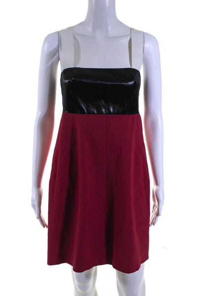 Narciso Rodriguez Womens Colorblock Empire Waist Pencil Dress Red Black Size 4