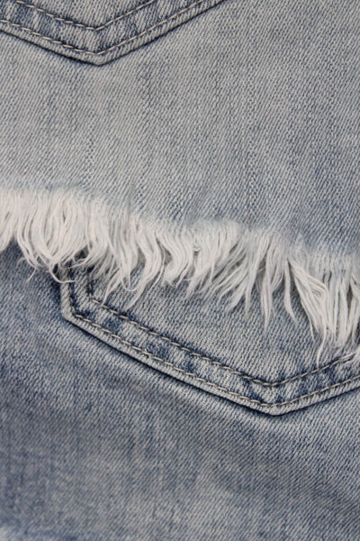 Just USA Womens Cotton Mid-Rise Cut Off Button Up Denim Shorts Blue Size M Lot 2
