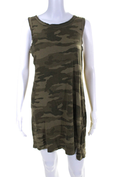 Current/Elliott Womens Cotton Sleeveless Camouflaged Tank Dress Green Size 2