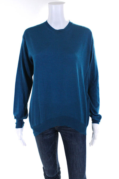 Stella McCartney Womens Long Sleeve Crew Neck Sweater Blue Size Small