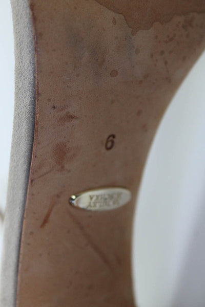 Badgley Mischka Womens Ankle Strap Stiletto Sandals Beige Suede Size 9