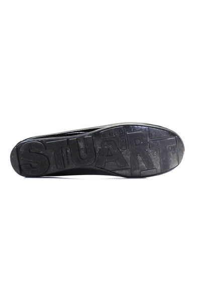 Stuart Weitzman Womens Round Toe Patent Leather Loafers Black Size 9.5
