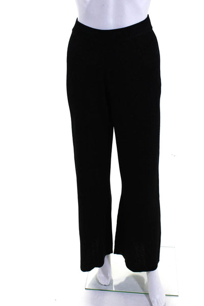 The Westside Womens Metallic Knit Elastic Waist Pants Trousers Black Size XS