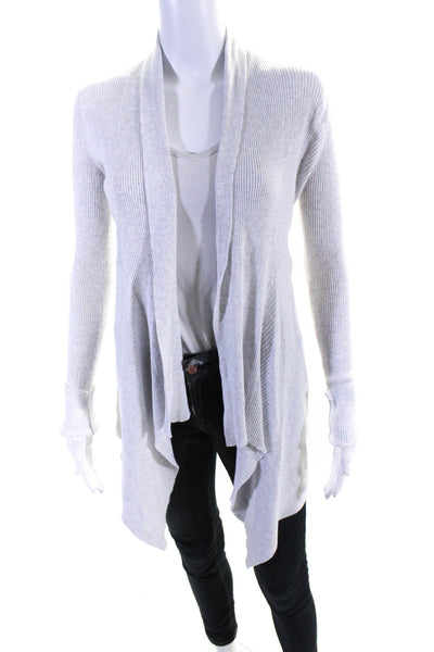 Cupcakes And Cashmere Womens Ribbed Open Front Cardigan Sweater Gray Size Small
