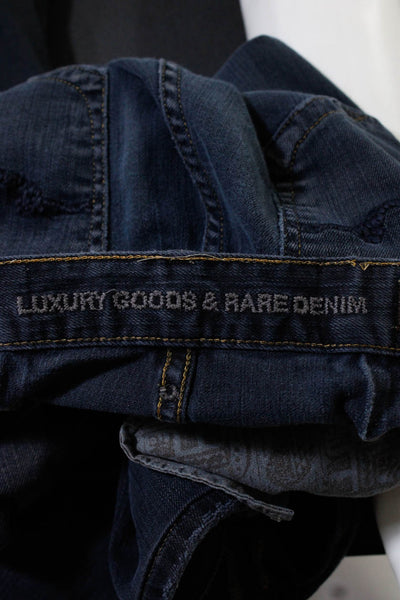 Gold Sign Mens Dark Wash Button Closure Straight Leg Jeans Dark Blue Size 34
