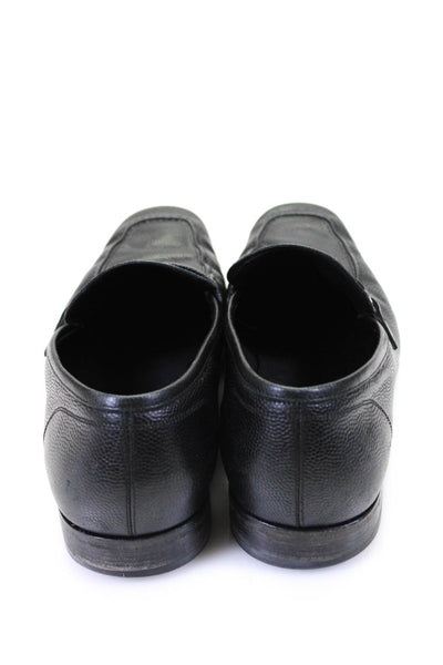 Johnston & Murphy Mens Leather Slide On Driving Loafers Black Size 9.5 Medium