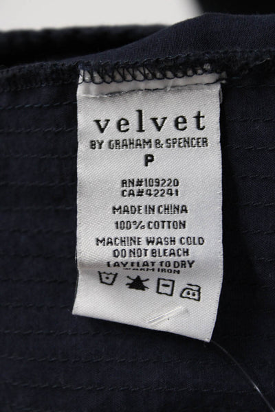 Lily Aldridge For Velvet Womens Cargo Jacket Navy Blue Cotton Size Petite