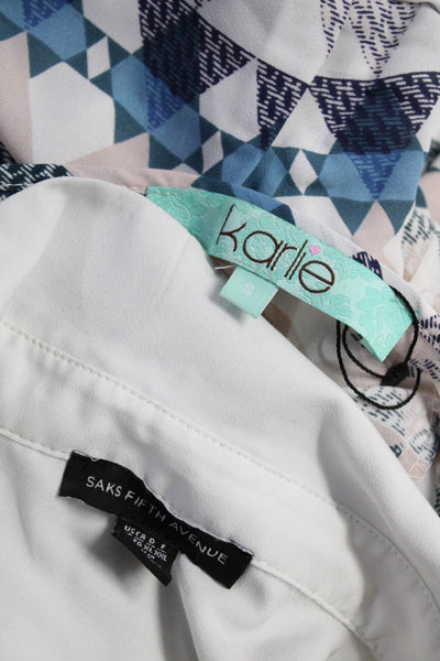Saks Fifth Avenue Karlie Women's Button Down Blouse White Size XL S, Lot 2