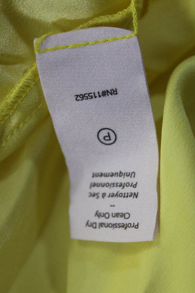 Cinq à Sept Womens Solid Yellow Silk V-Neck Sleeveless Flowy Blouse Top Size XL