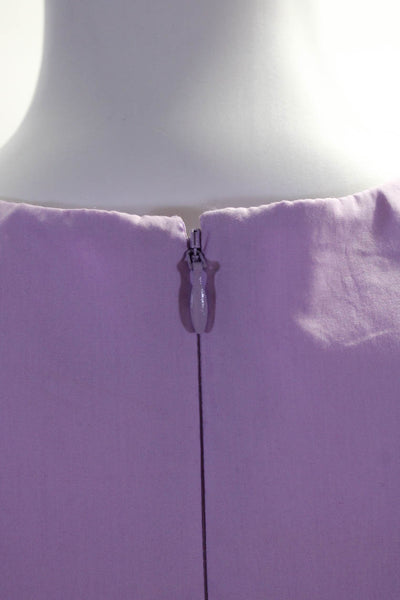 Amanda Uprichard Womens Back Zip Crew Neck Bow Pocket Shift Dress Pink Medium