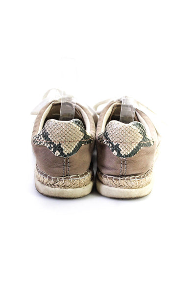 Dolce Vita Women's Espadrille Sole Leather Casual Sneakers Taupe Size 7.5
