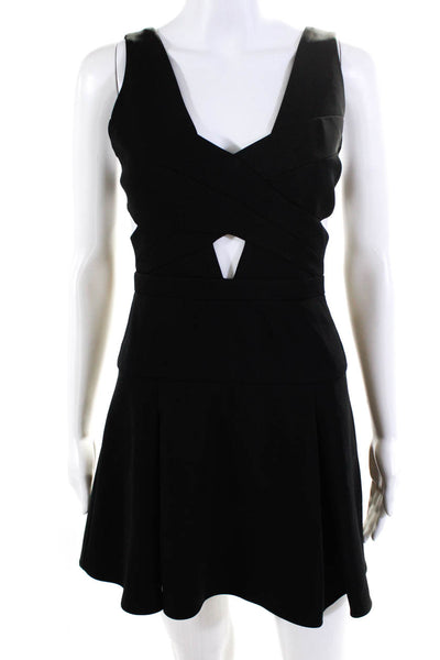 BCBG Max Azria Wo mens Sleeveless Cut Out A Line Harlie Dress Black Size 0