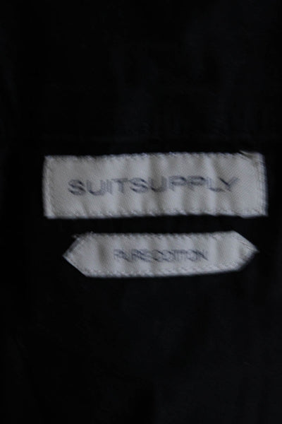 Suit Supply Womens Dark Gray Cotton High Rise Straight Leg Pants Size 48