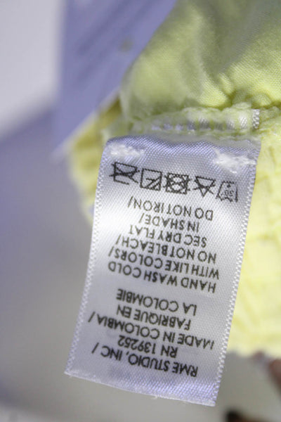 Peixoto Womens Cotton Textured Ruffled Tiered Elastic Waist Skirt Yellow Size S