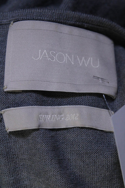Jason Wu Womens Sleeveless Cutout Embroidery Zip Up Tank Top Blouse Gray Size S