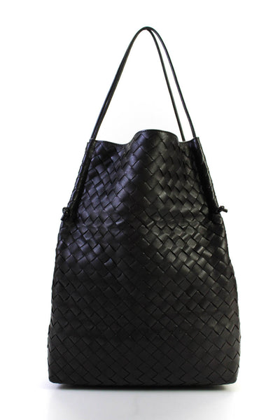 Bottega Veneta Womens Intrecciato North South Leather Tote Handbag Fondente