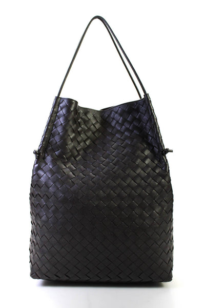 Bottega Veneta Womens Intrecciato North South Leather Tote Handbag Fondente