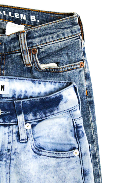 Allen B Le Jean Womens Cotton Embroidered Patchwork Jeans Blue Size 23 26 Lot 2